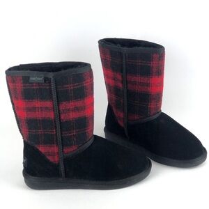 Minnetonka Pasco Red Plaid Shearling Lined Boots